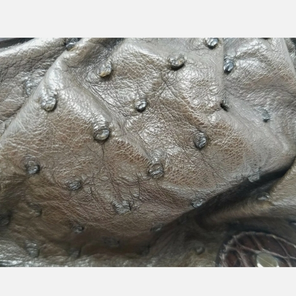 100% AUTHENTIC BALLY Brown Ostrich Leather Handbag - Limited Edition - Picture 8 of 12